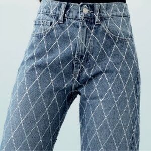 Zara rhinestone jeans brand new with tags sold out style!